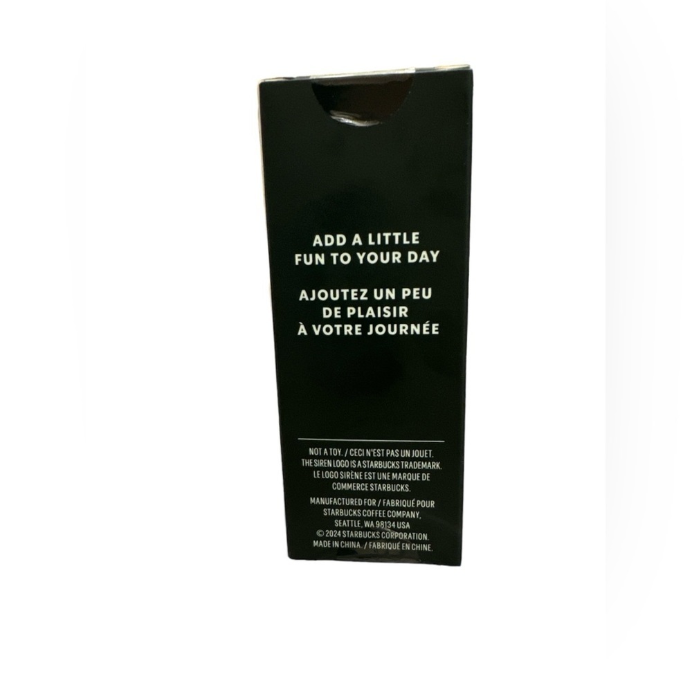 Starbucks 2024 Shiny Black Pleated Cold Cup Keychain - Picture 2 of 3